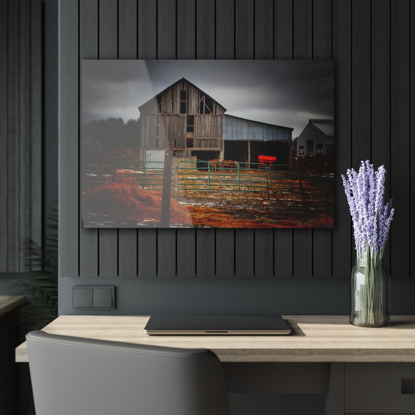 U R There Photography Chapman Road Grey II Rustic Farmhouse Acrylic Wall Print