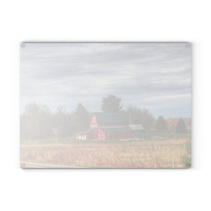 U R There Photography M-24 TnT Red II Rustic Farmhouse Tempered-Glass Cutting Board