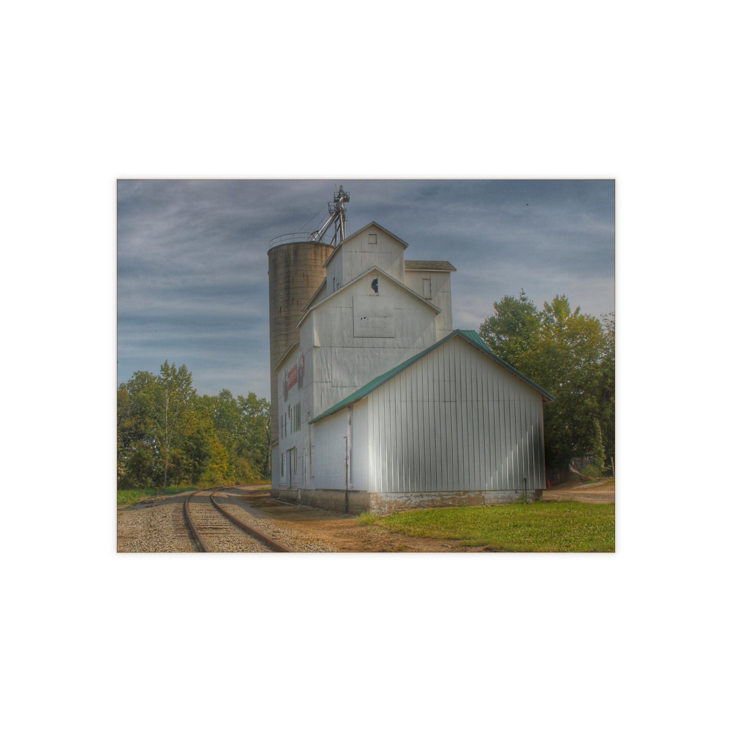 Aside the Tracks in Mayville Rustic Farmhouse Decorative Ceramic Tile