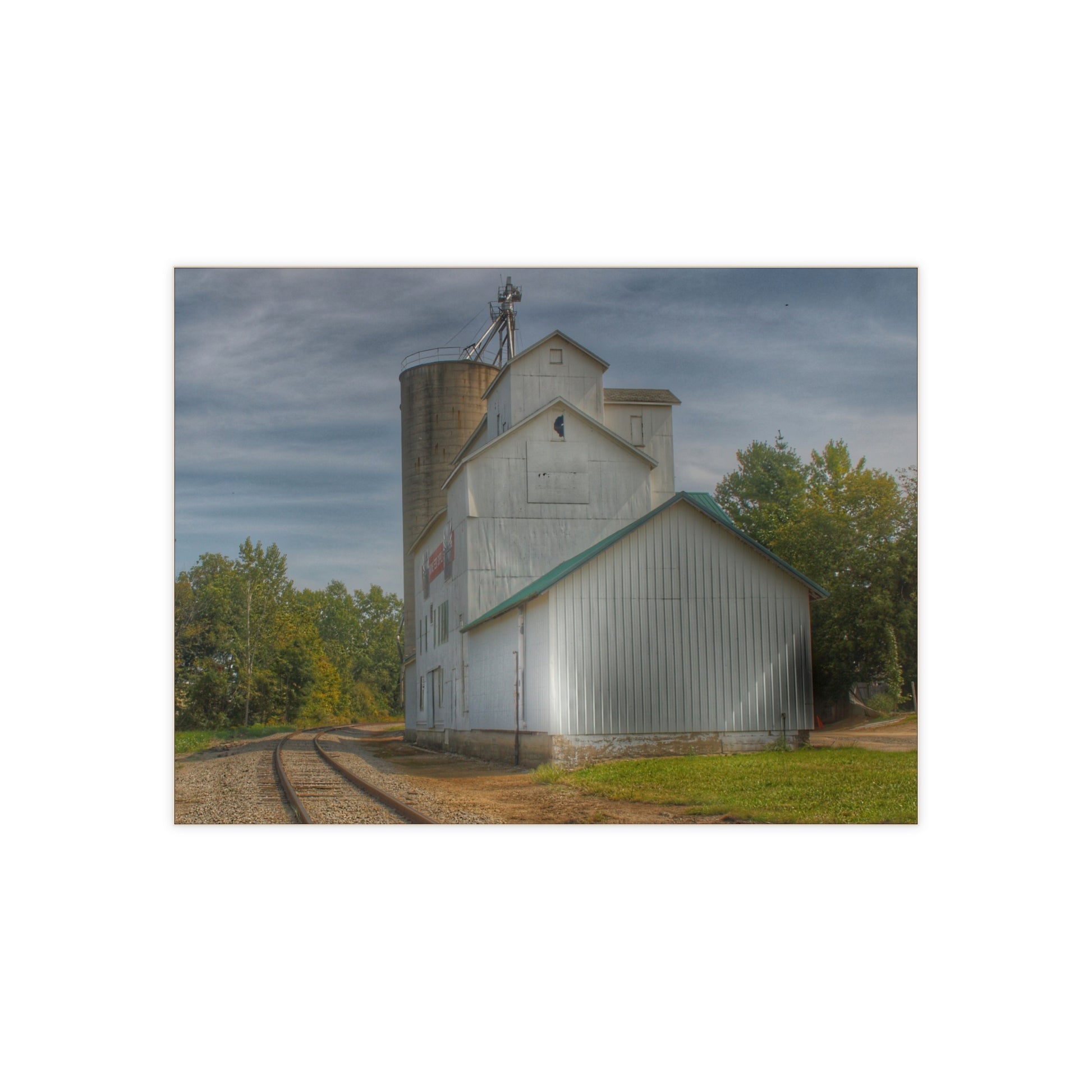Aside the Tracks in Mayville Rustic Farmhouse Decorative Ceramic Tile
