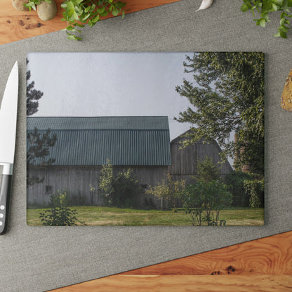 U R There Photography Bordman Road Greys Rustic Farmhouse Tempered-Glass Cutting Board
