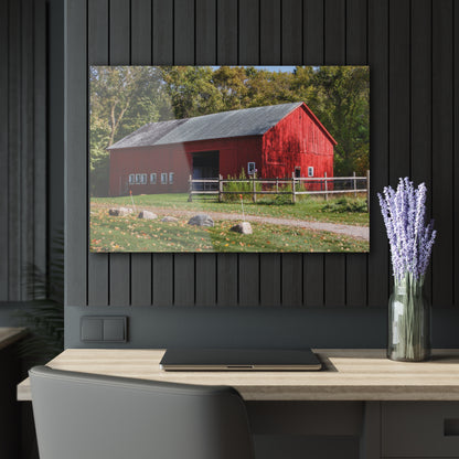 U R There Photography Hough Road Red II Rustic Farmhouse Acrylic Wall Print