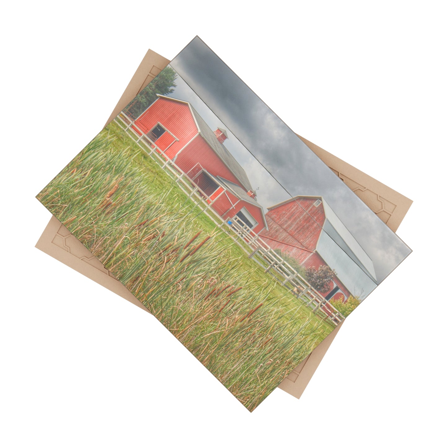 U R There Photography Greenwood Reds Rustic Farmhouse Decorative Ceramic Tile