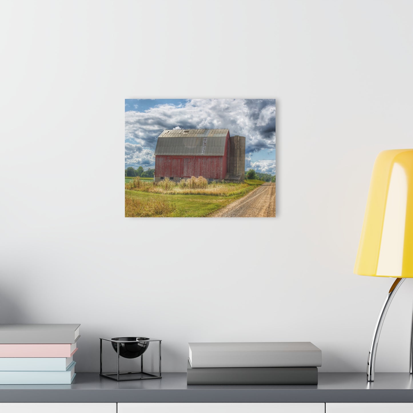 U R There Photography Haines Road Red Rustic Farmhouse Acrylic Wall Print