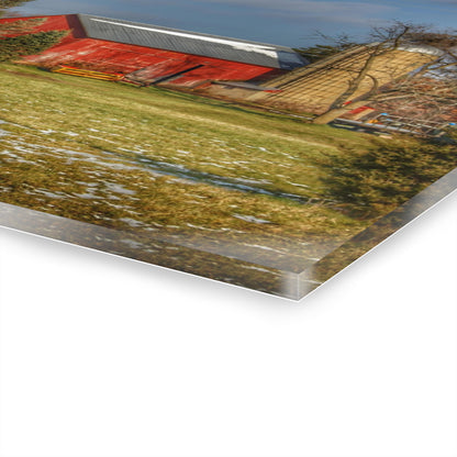U R There Photography Columbiaville Road Red I Rustic Farmhouse Acrylic Wall Print