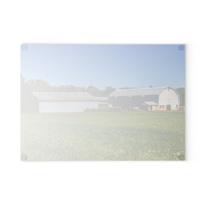 U R There Photography McPherson Greys Rustic Farmhouse Tempered-Glass Cutting Board 11" x 15" Rectangle