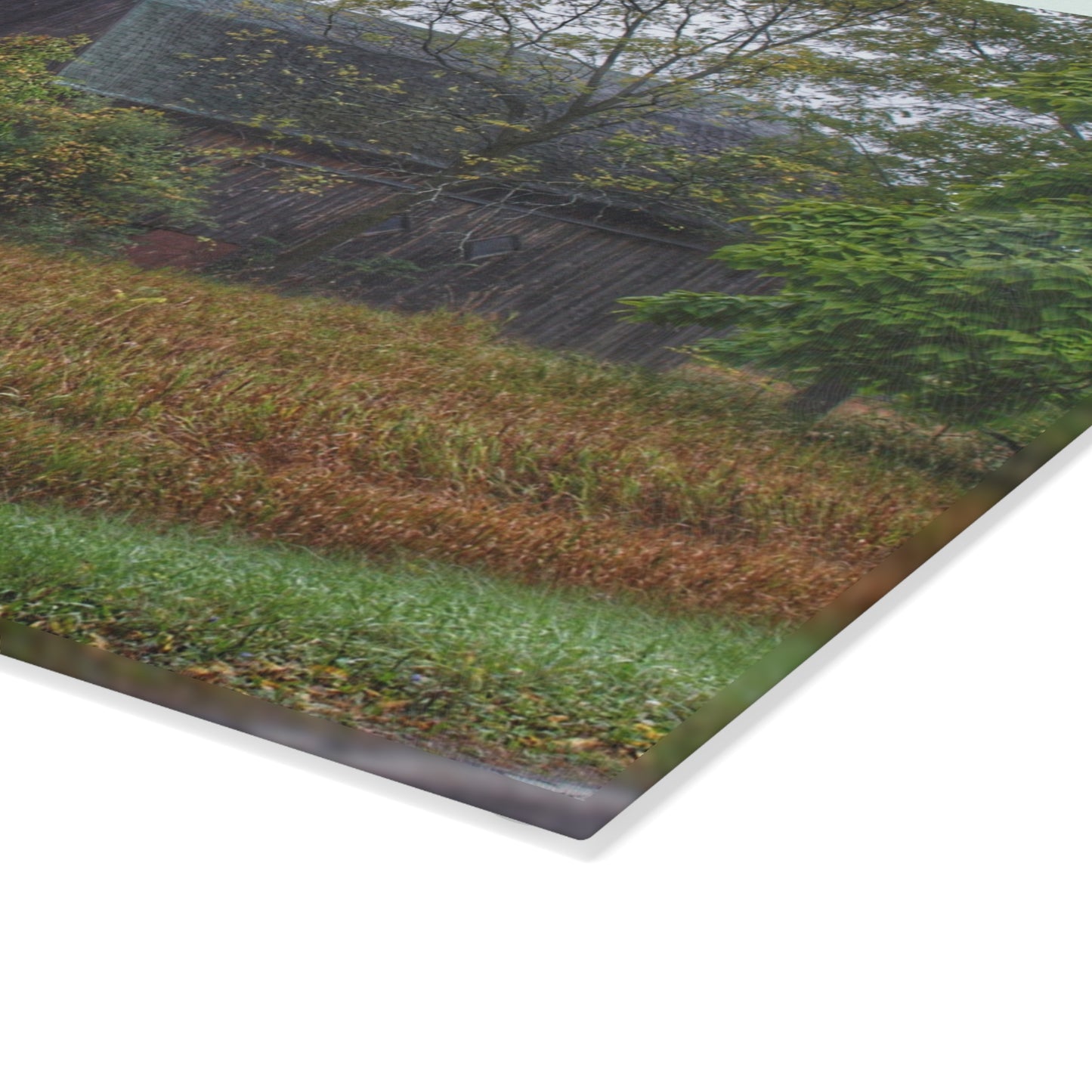 U R There Photography Metamora Road Grey Rustic Farmhouse Tempered-Glass Cutting Board