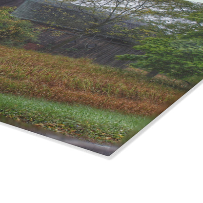 U R There Photography Metamora Road Grey Rustic Farmhouse Tempered-Glass Cutting Board