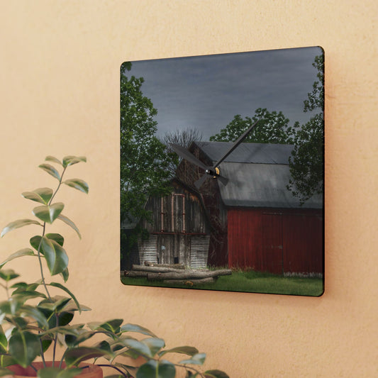 U R There Photography Barkley Road Buddies Rustic Farmhouse Acrylic Analog Wall Clock
