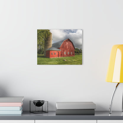 U R There Photography Hollow Corners Red and Silo Rustic Farmhouse Acrylic Wall Print