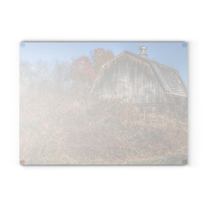 U R There Photography Vassar Road Hidden Grey II Rustic Farmhouse Tempered-Glass Cutting Board