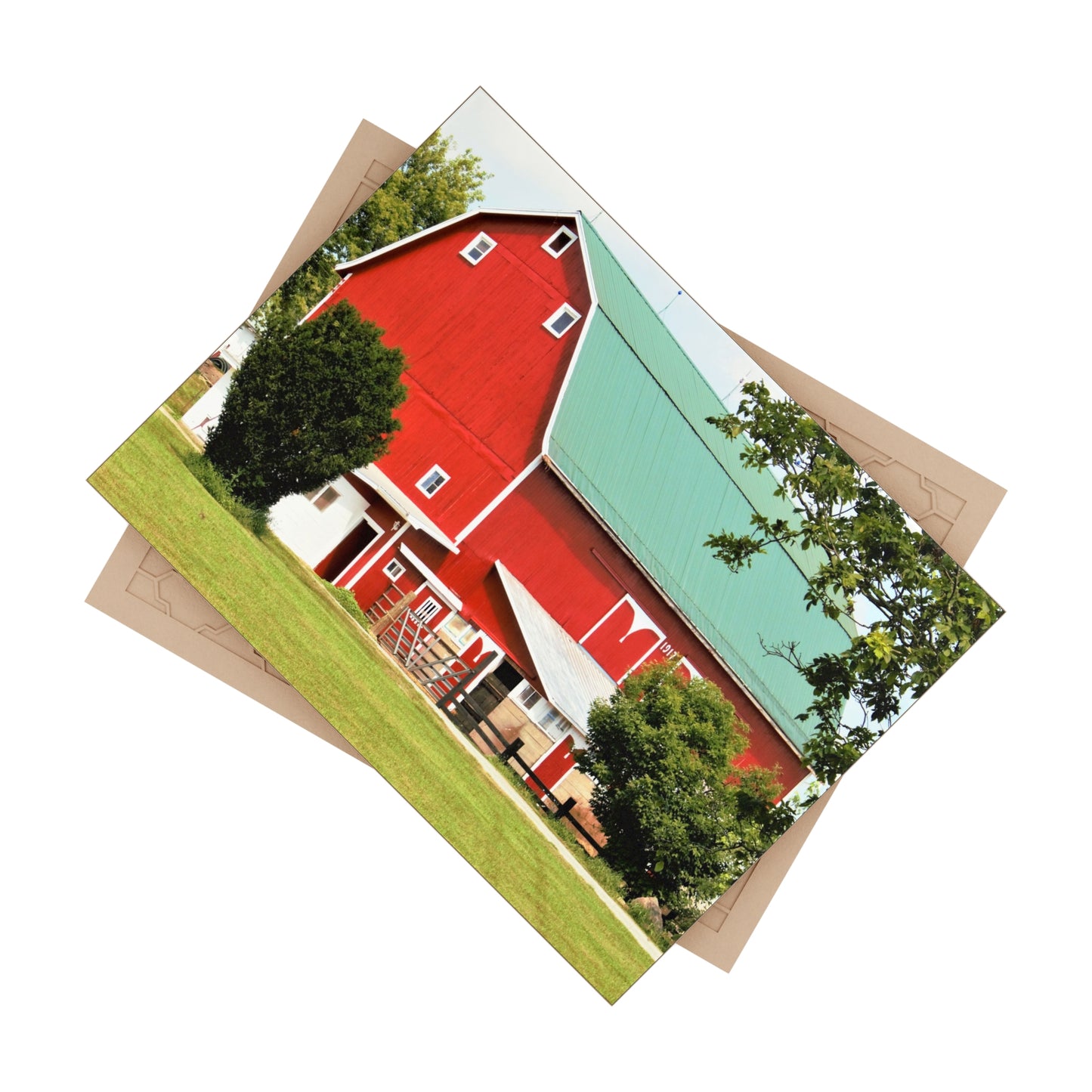 U R There Photography Stewart Road Red II Rustic Farmhouse Decorative Ceramic Tile