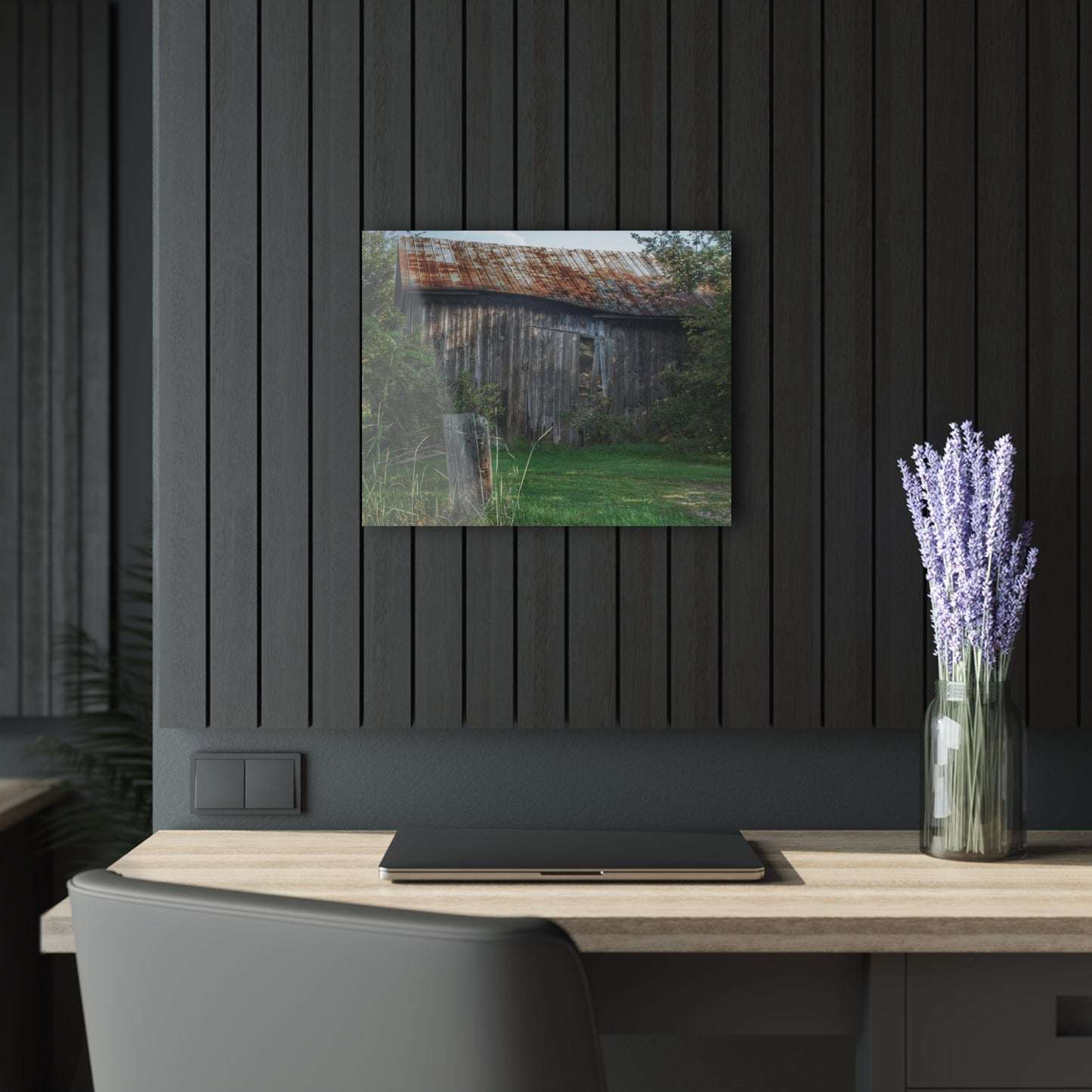 U R There Photography Rusted Grey Rustic Farmhouse Acrylic Wall Print
