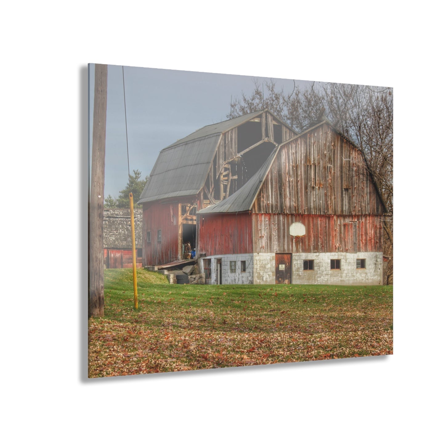 U R There Photography Crawford Road Old Red Rustic Farmhouse Acrylic Wall Print