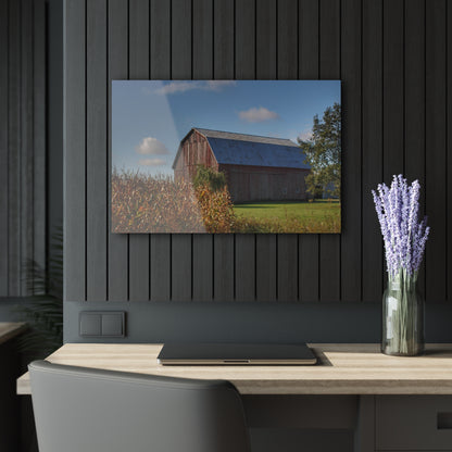 U R There Photography Croswell Fargo Road Red Rustic Farmhouse Acrylic Wall Print