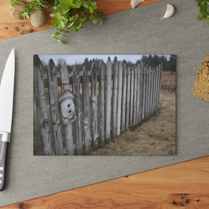 U R There Photography Country Fence Rustic Farmhouse Tempered-Glass Cutting Board