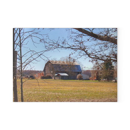 U R There Photography Rider Road Greys Rustic Farmhouse Tempered-Glass Cutting Board