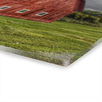 U R There Photography Hollow Corners Red and Silo Rustic Farmhouse Acrylic Wall Print