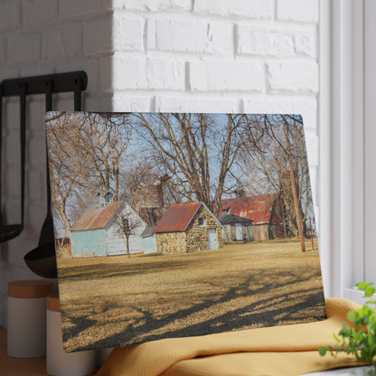 U R There Photography Wolcott Road Farm Rustic Farmhouse Tempered-Glass Cutting Board