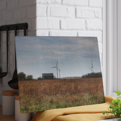 U R There Photography Surin Road Grey Rustic Farmhouse Tempered-Glass Cutting Board