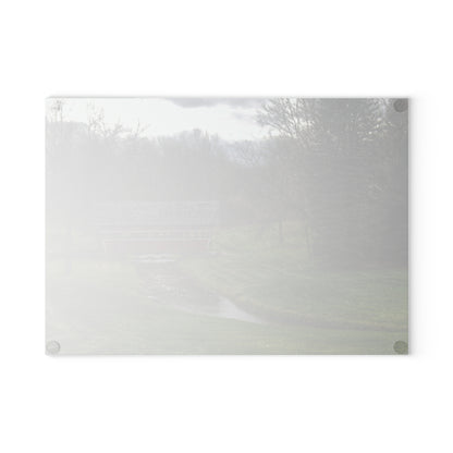 U R There Photography Hadley Covered Bridge III Rustic Farmhouse Tempered-Glass Cutting Board
