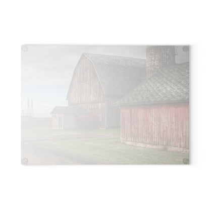 U R There Photography Roedel Roadside Reds III Rustic Farmhouse Tempered-Glass Cutting Board