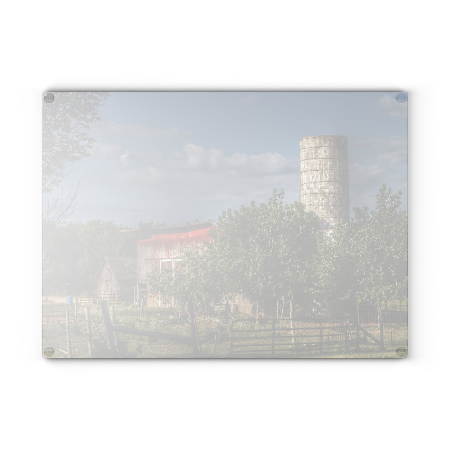 U R There Photography Henderson Road Farm Rustic Farmhouse Tempered-Glass Cutting Board