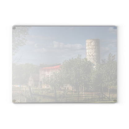 U R There Photography Henderson Road Farm Rustic Farmhouse Tempered-Glass Cutting Board