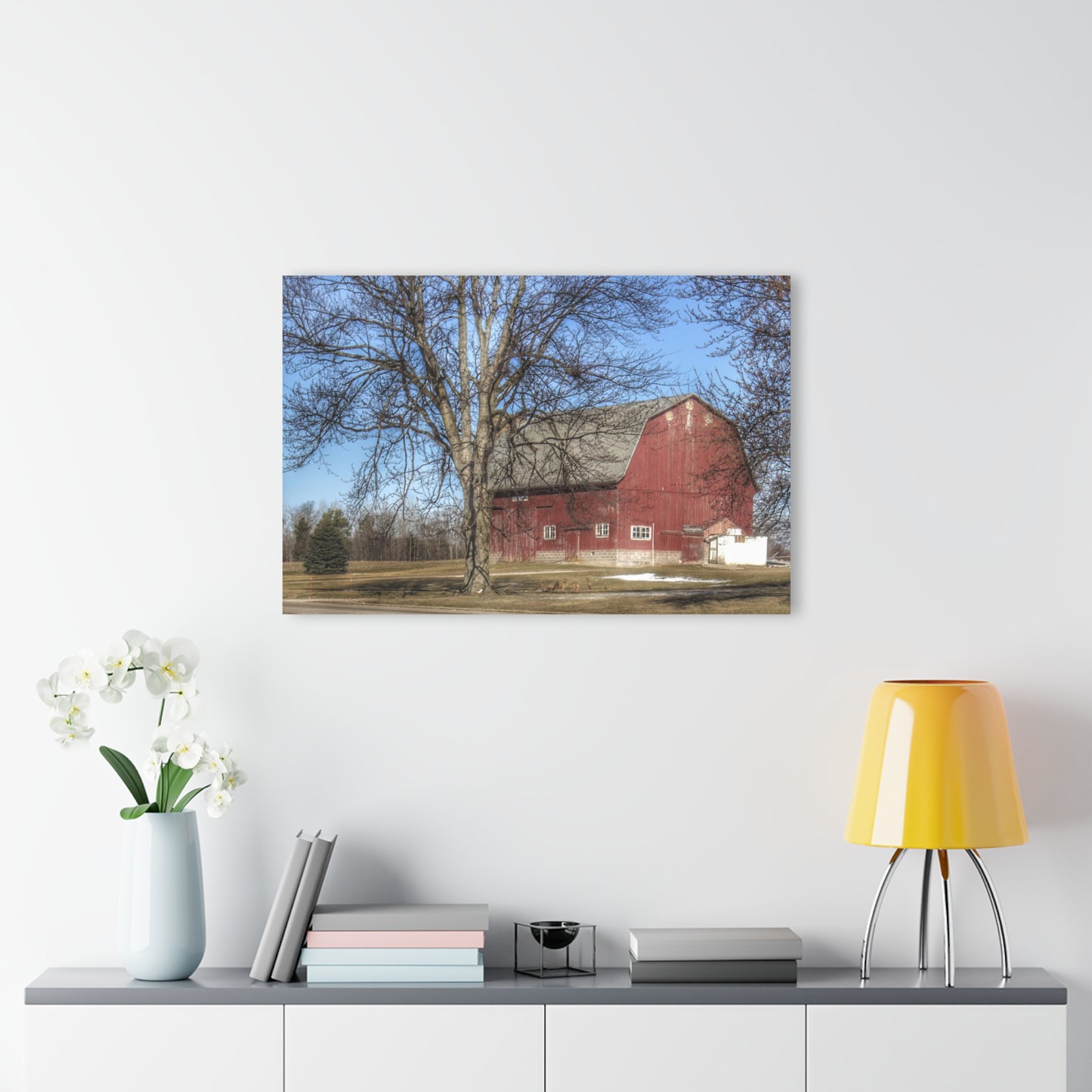 U R There Photography Dixon Road Red Rustic Farmhouse Acrylic Wall Print