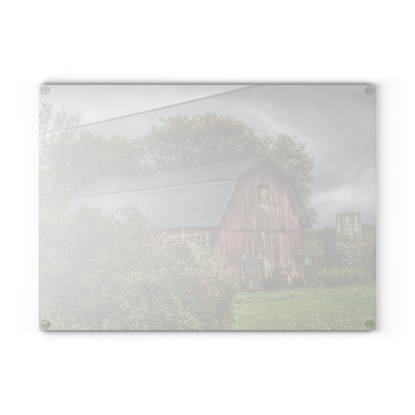 U R There Photography North Clio Road Red Rustic Farmhouse Tempered-Glass Cutting Board