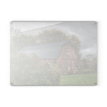 U R There Photography North Clio Road Red Rustic Farmhouse Tempered-Glass Cutting Board