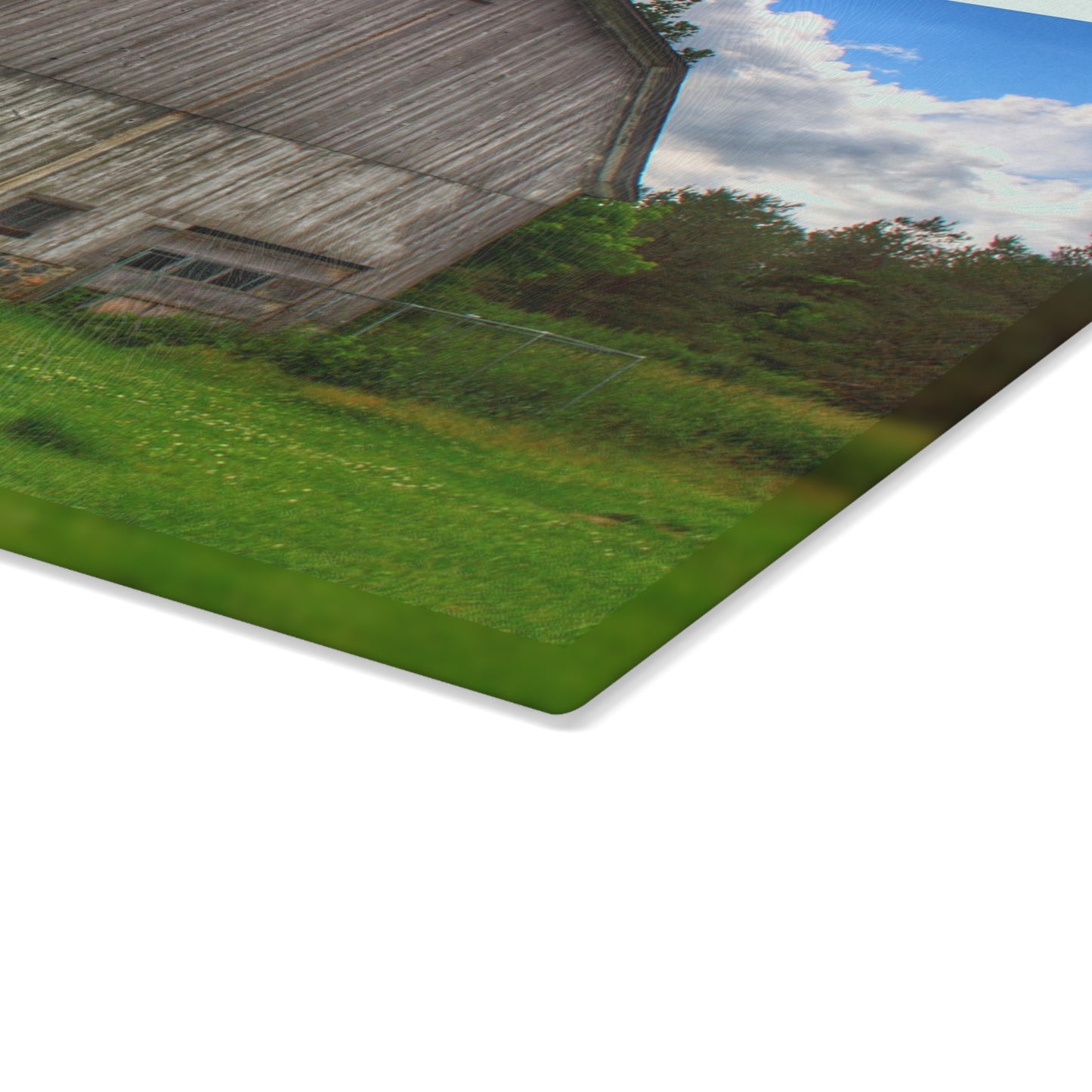 U R There Photography Fieldstone Grey Rustic Farmhouse Tempered-Glass Cutting Board