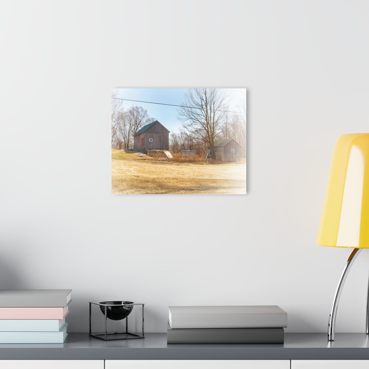 U R There Photography Klam Road Hillside Greys Rustic Farmhouse Acrylic Wall Print