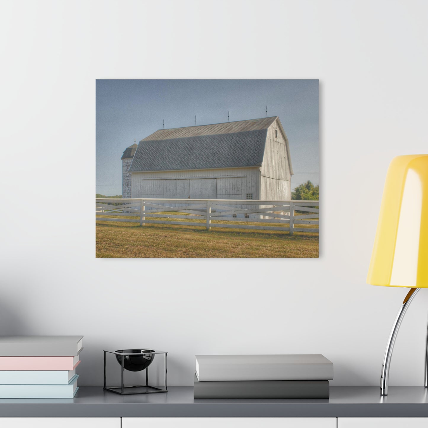 U R There Photography Belsay Road White Rustic Farmhouse Acrylic Wall Print
