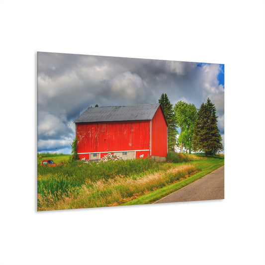 U R There Photography West Brown Horse Barn Rustic Farmhouse Acrylic Wall Print