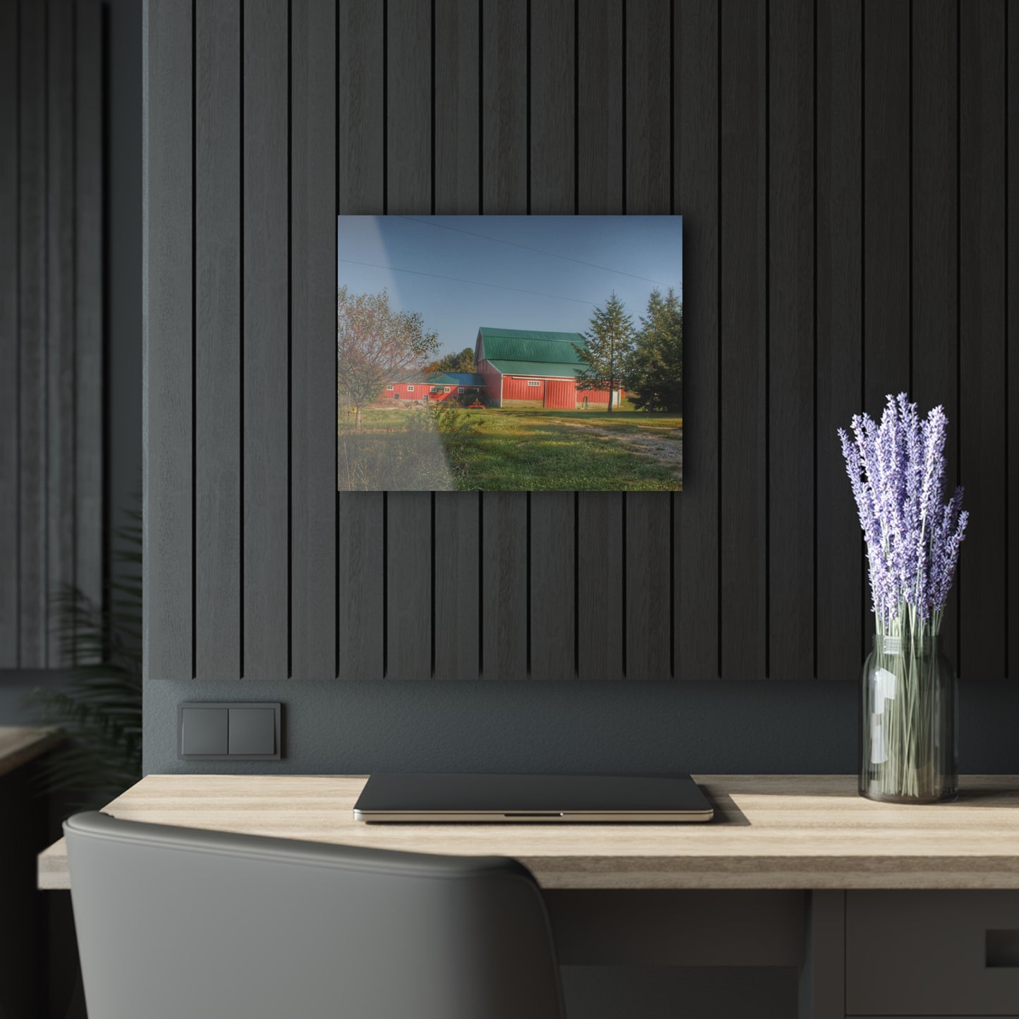 U R There Photography Modern Red II Rustic Farmhouse Acrylic Wall Print