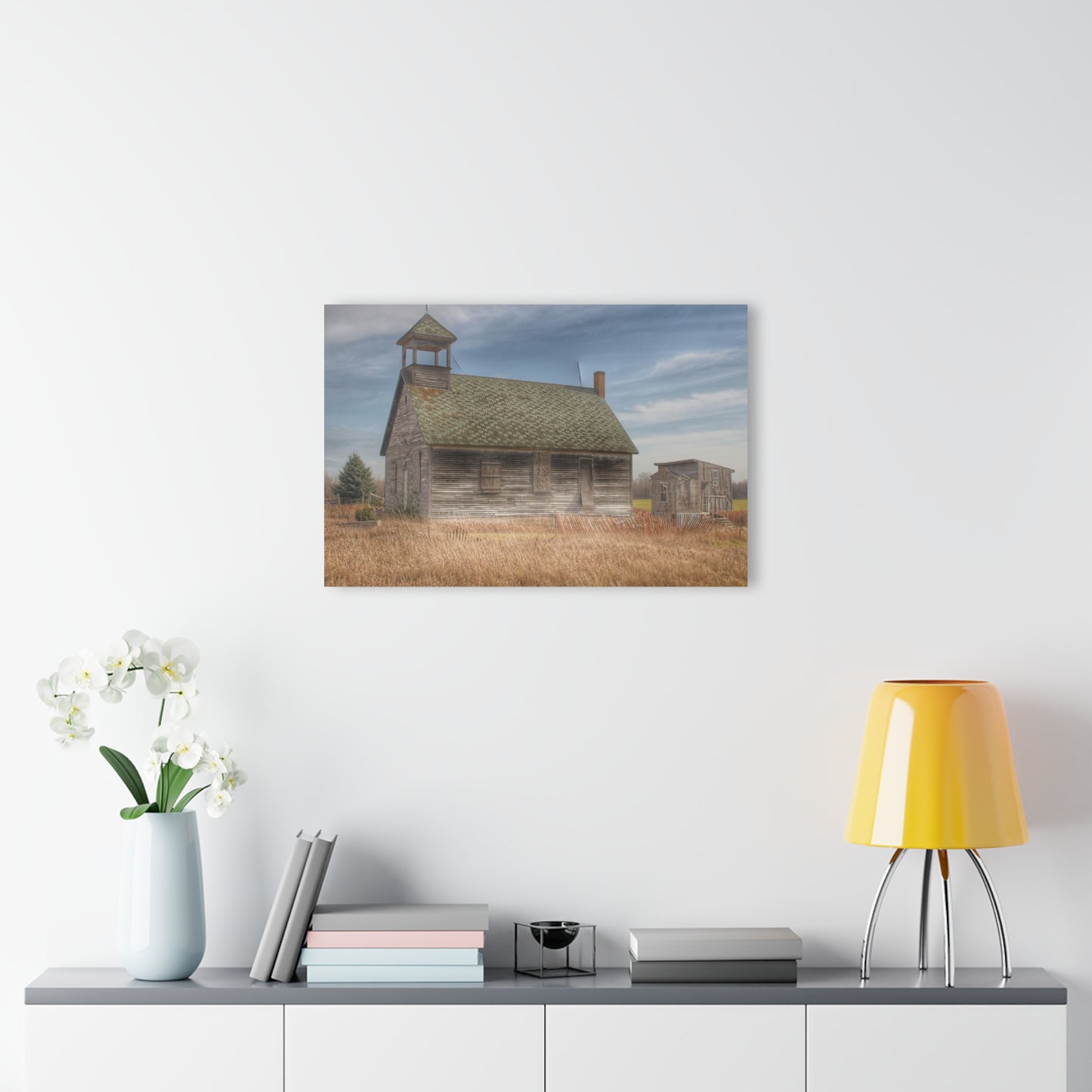 U R There Photography McKenzie Road Old Schoolhouse Rustic Farmhouse Acrylic Wall Print