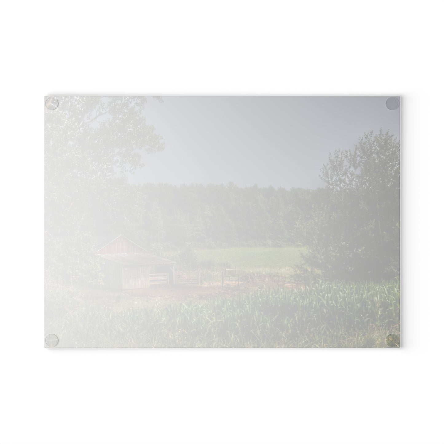 U R There Photography West Oregon Road Hidden Red I Rustic Farmhouse Tempered-Glass Cutting Board