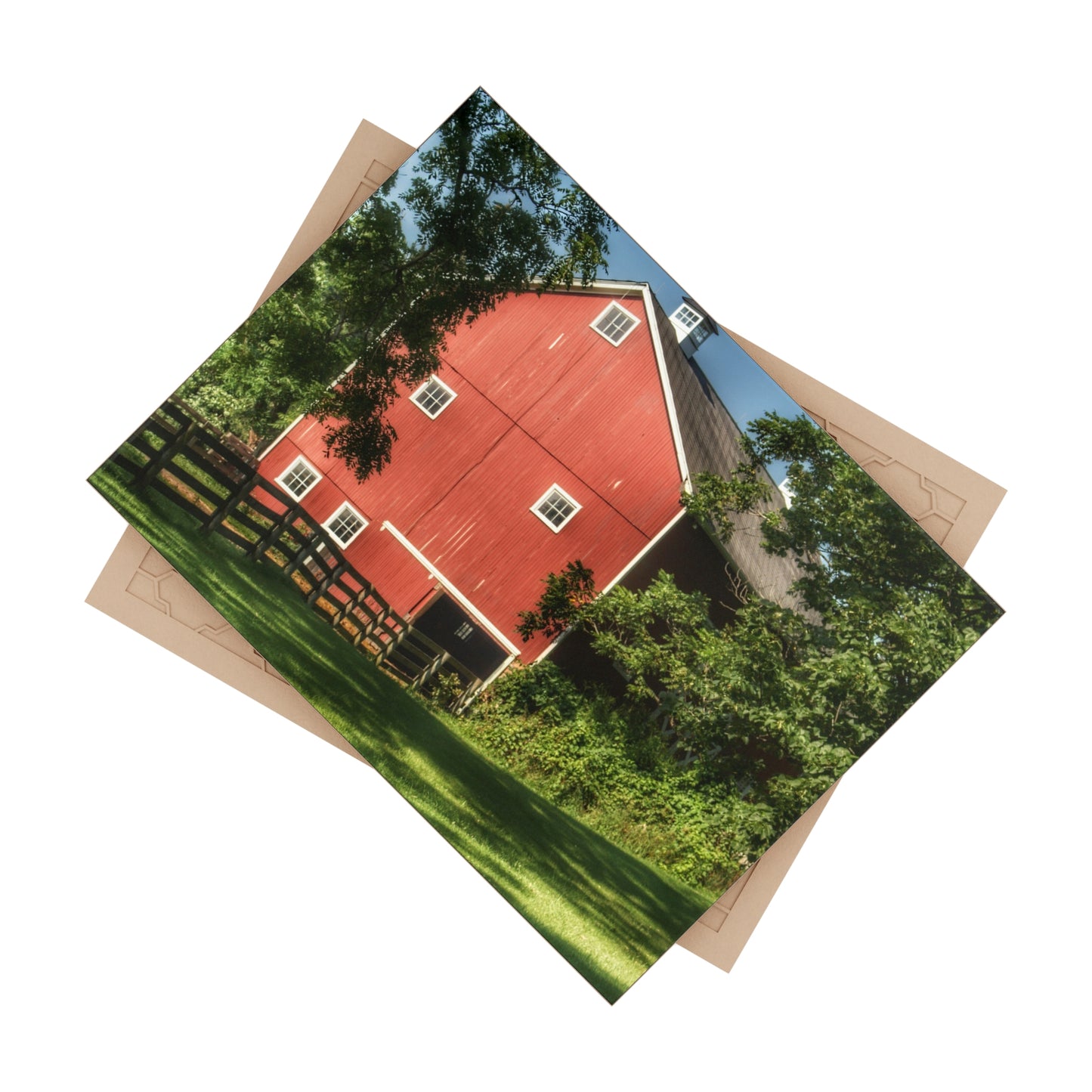 U R There Photography Oxford Red Rustic Farmhouse Decorative Ceramic Tile