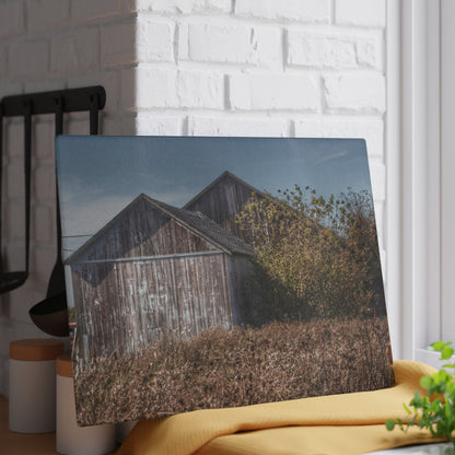 U R There Photography Fulmer Road Greys Rustic Farmhouse Tempered-Glass Cutting Board