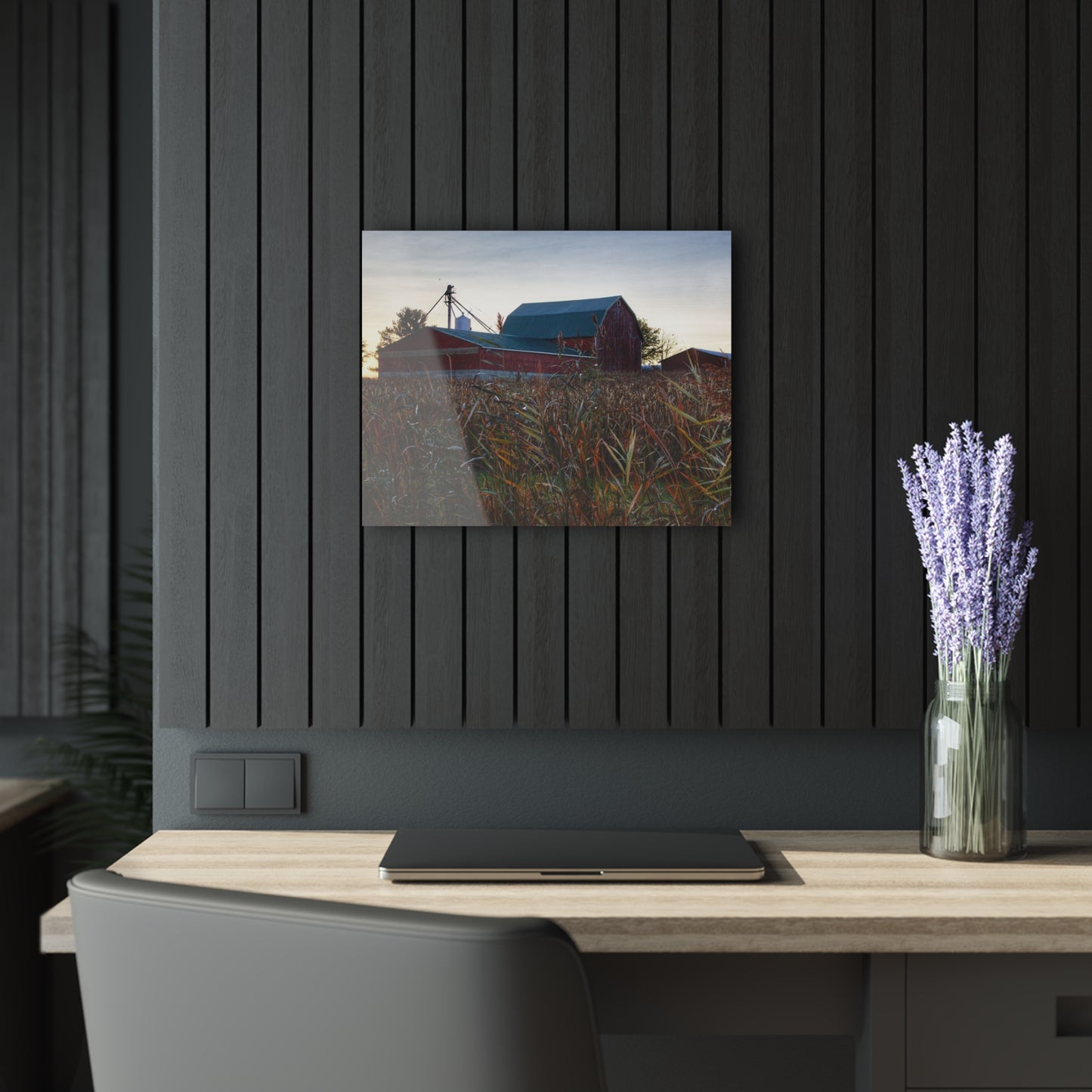 U R There Photography Haines Road Hidden Reds Rustic Farmhouse Acrylic Wall Print