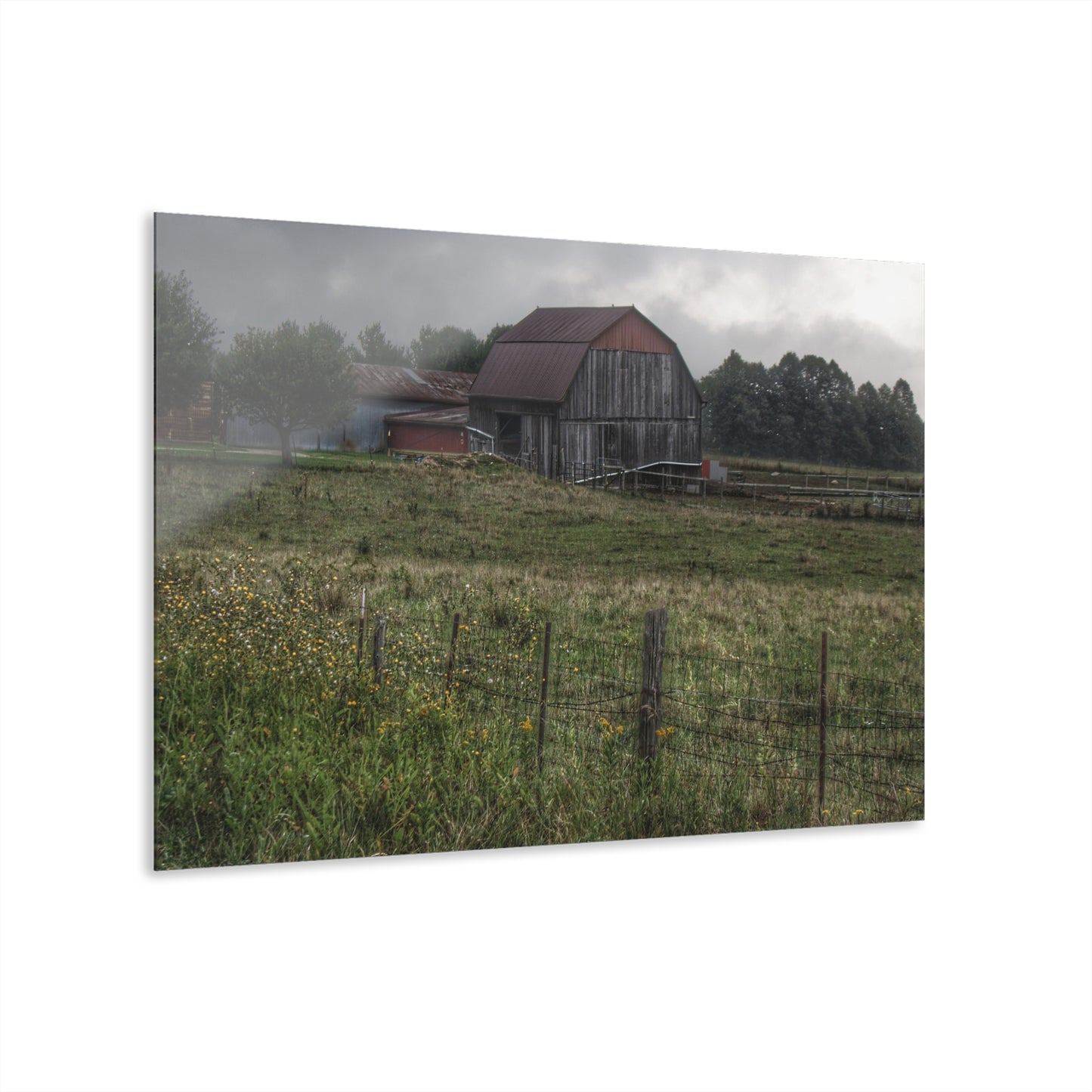 U R There Photography Newark Road Tilted Grey I Rustic Farmhouse Acrylic Wall Print