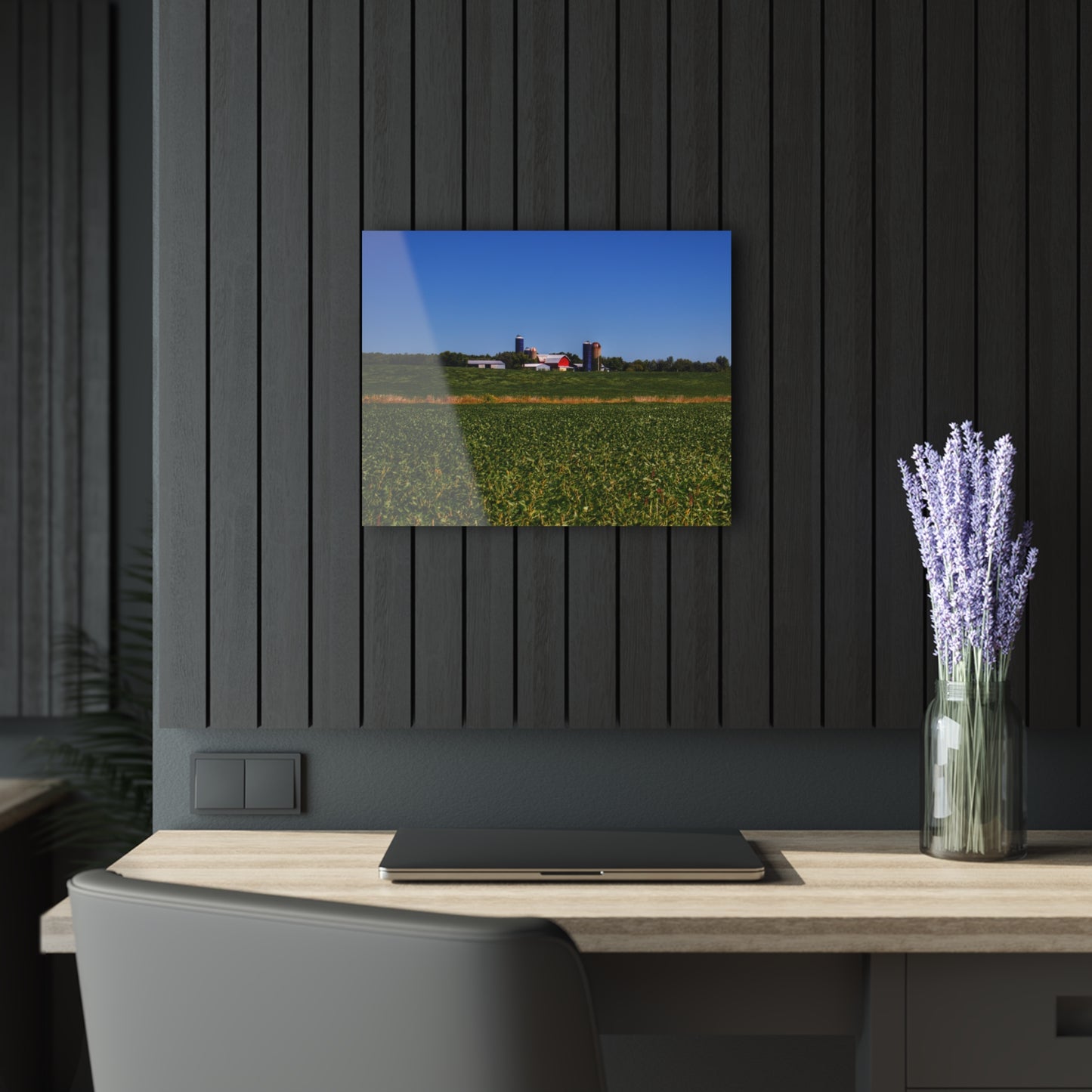 U R There Photography Otter Lake Road Farm Across the Field Rustic Farmhouse Acrylic Wall Print