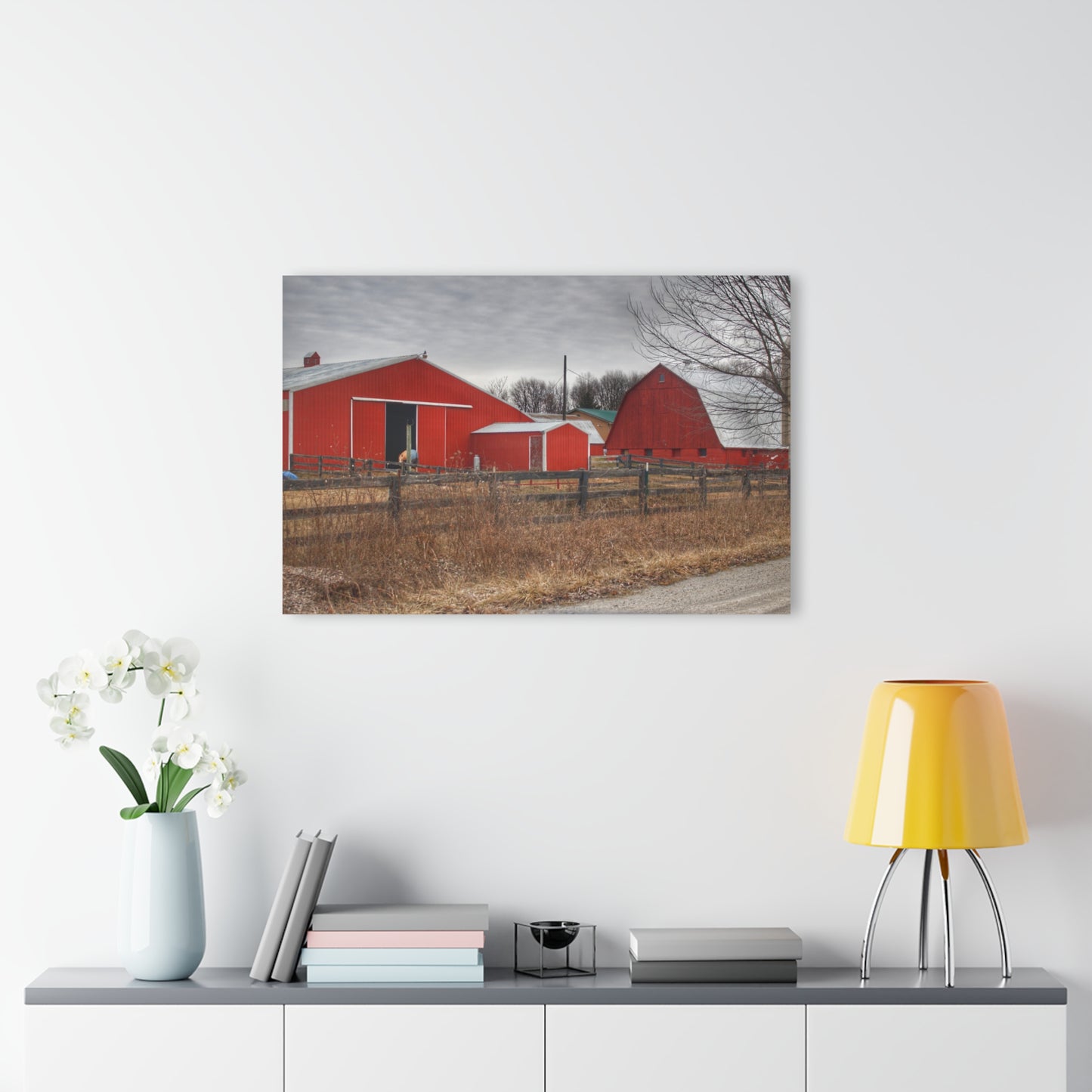 U R There Photography January Reds Rustic Farmhouse Acrylic Wall Print