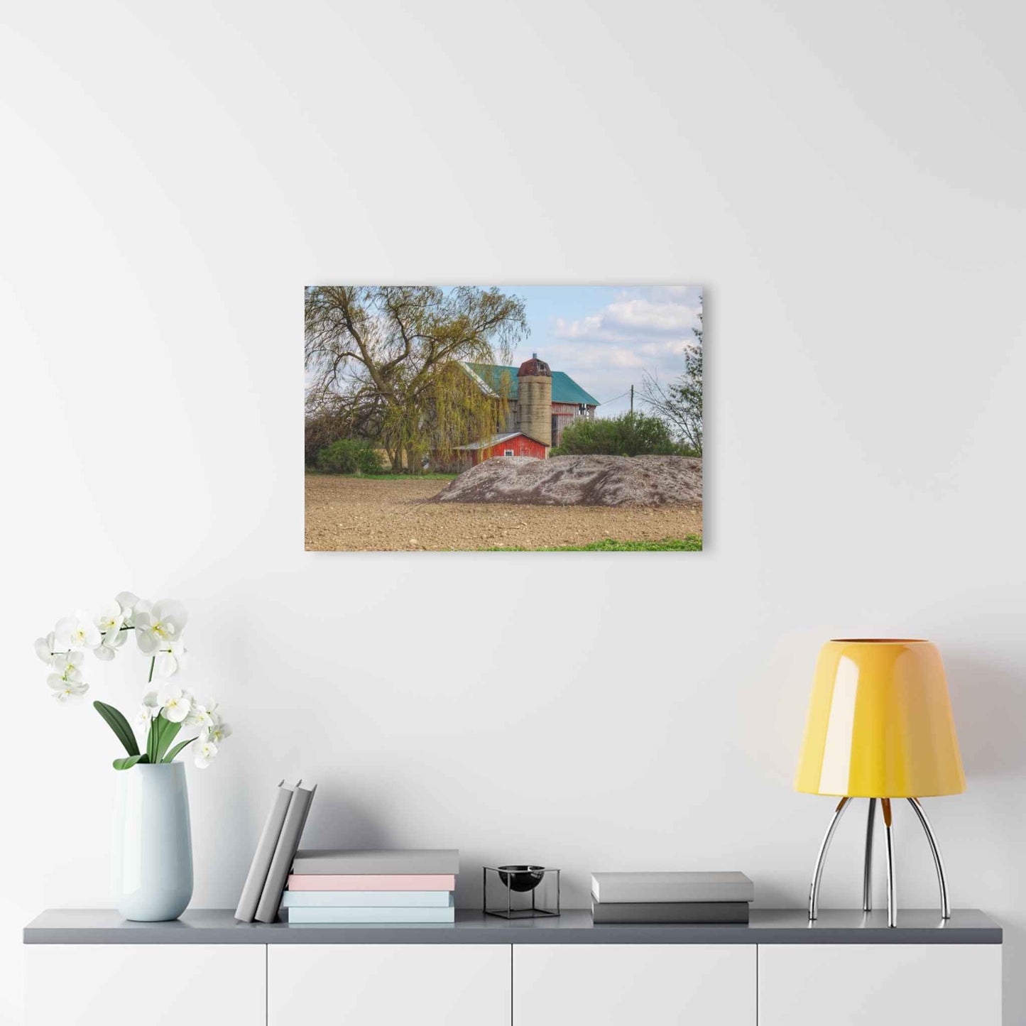 U R There Photography Cedar Creek Road Red Rustic Farmhouse Acrylic Wall Print