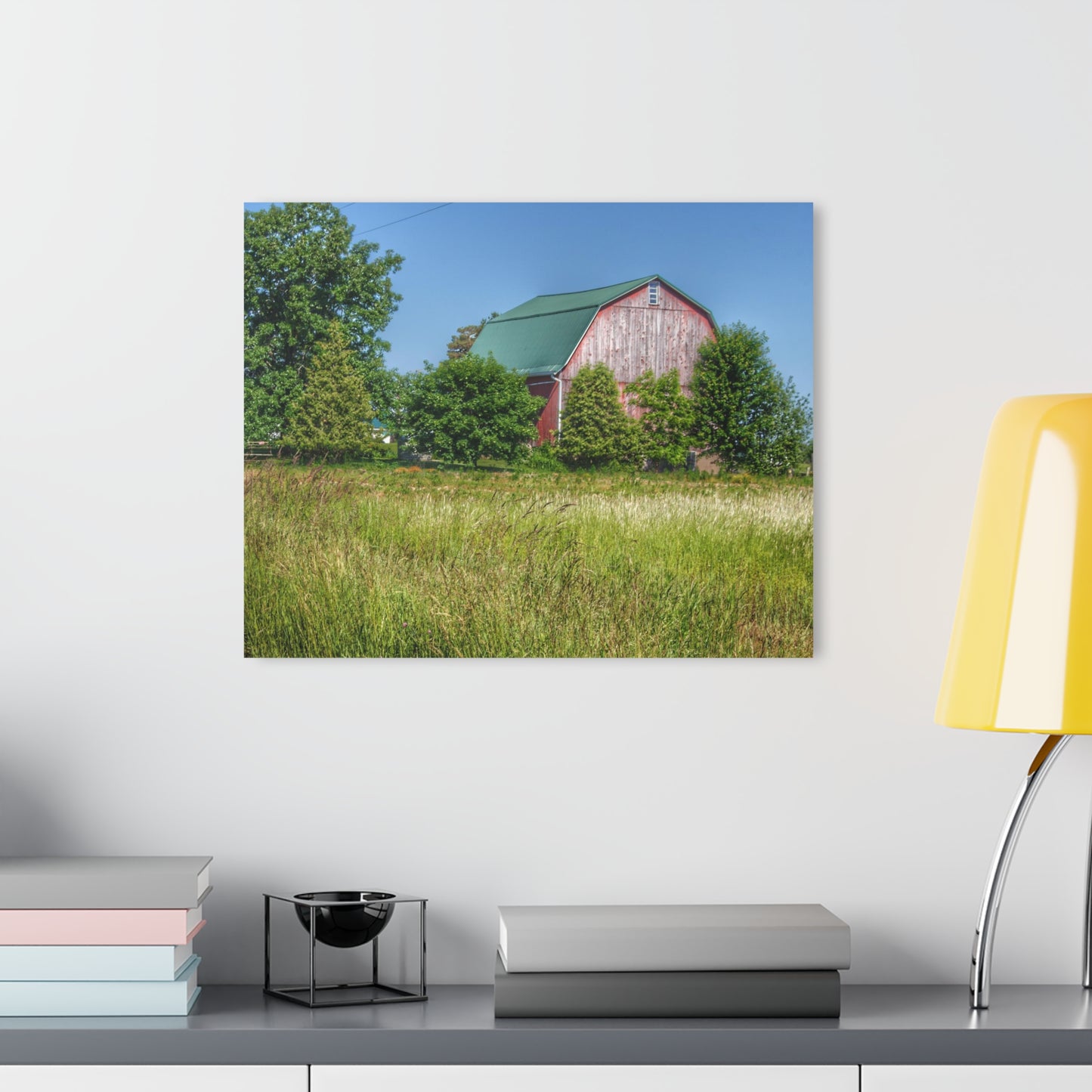 U R There Photography Elmwood Road Red IV Rustic Farmhouse Acrylic Wall Print