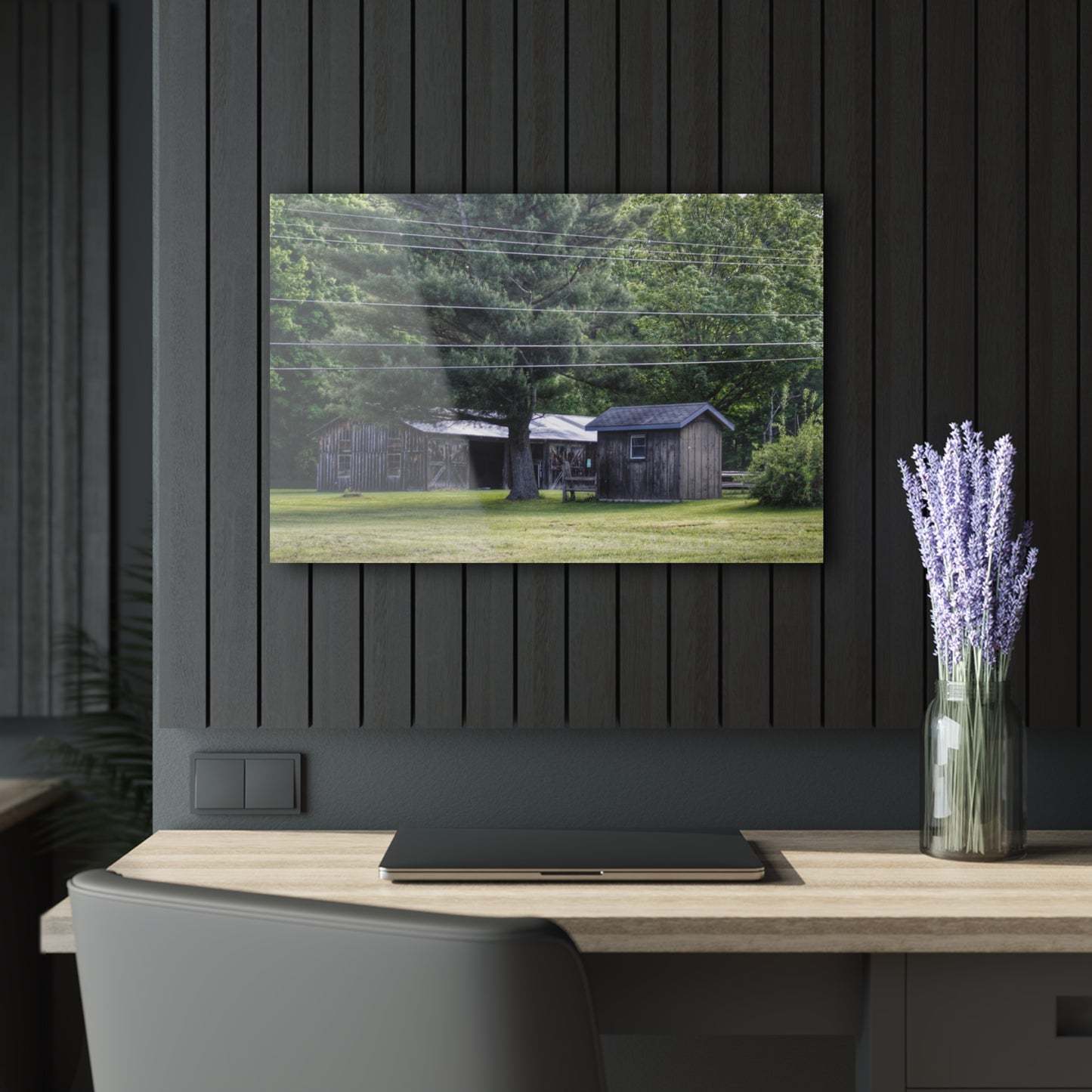 U R There Photography Leonard Road Roadside Greys Rustic Farmhouse Acrylic Wall Print