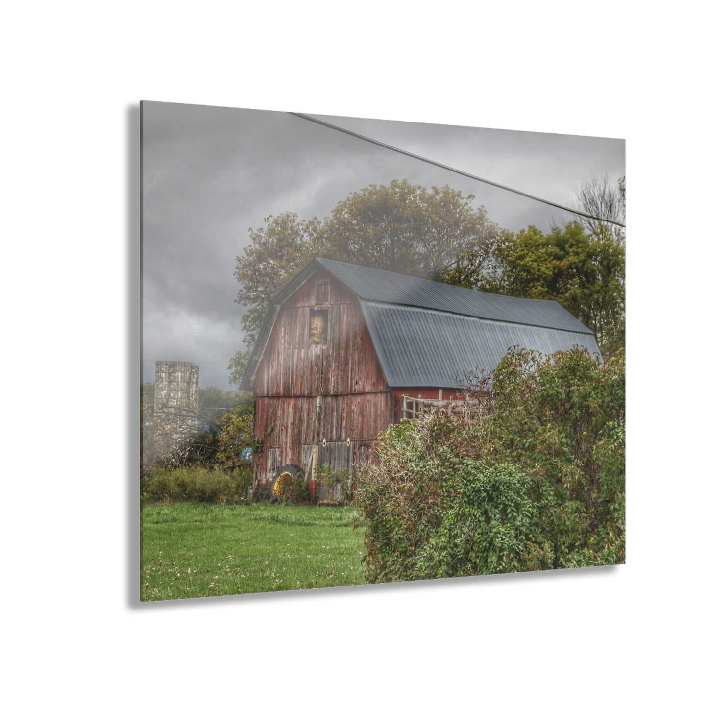 U R There Photography North Clio Road Red Rustic Farmhouse Acrylic Wall Print