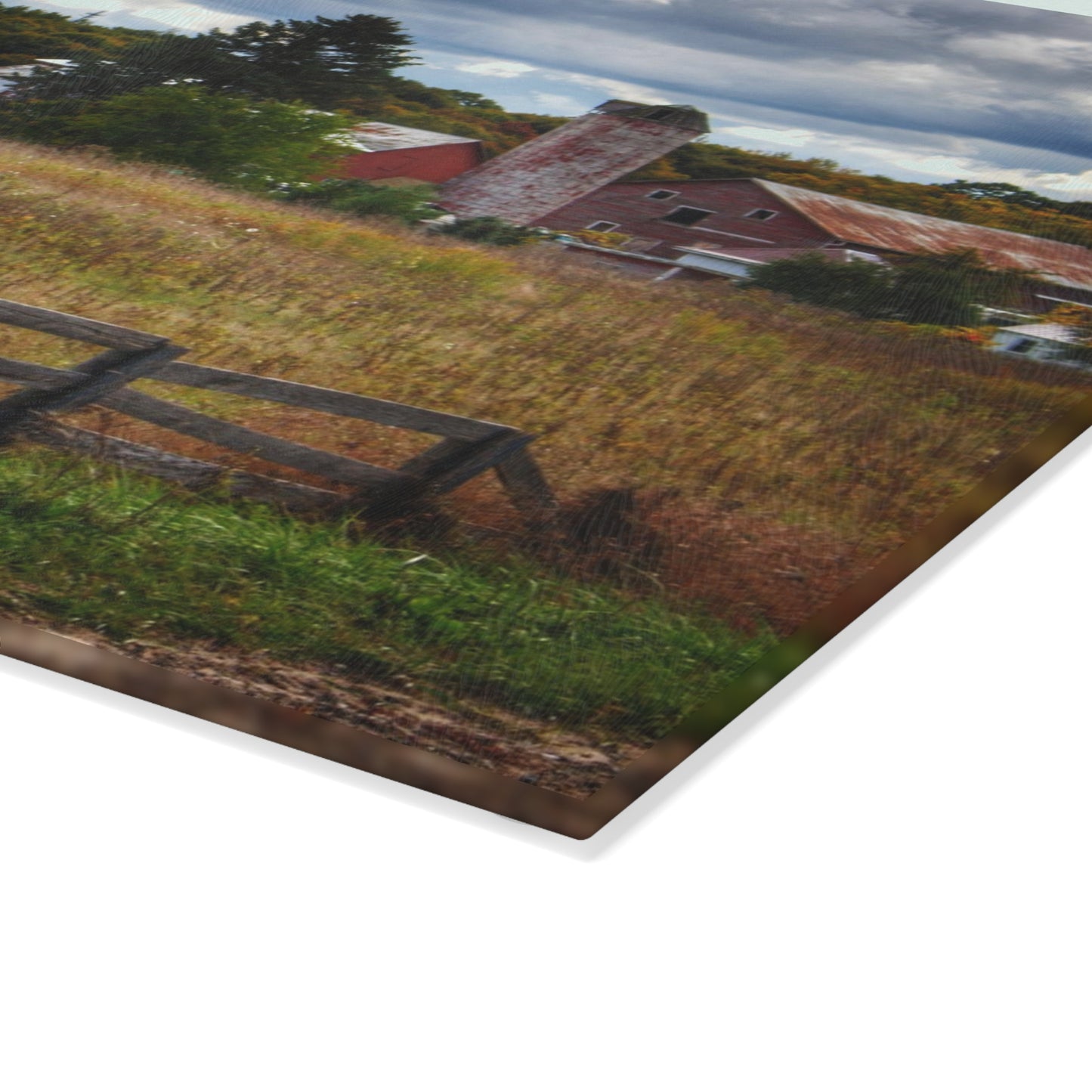 U R There Photography Baldwin Road Farm Rustic Farmhouse Tempered-Glass Cutting Board