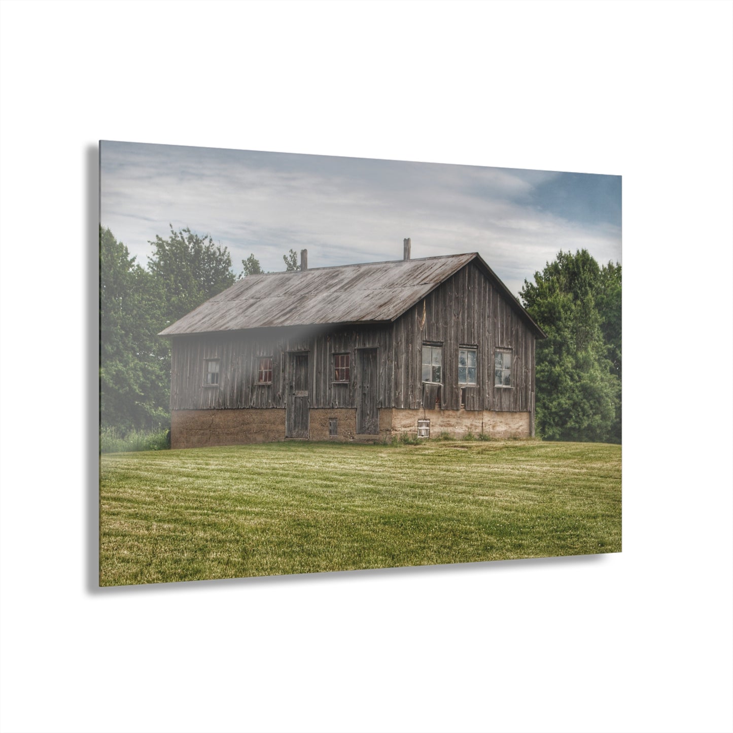 U R There Photography West Tuscola Road Grey Shack Rustic Farmhouse Acrylic Wall Print